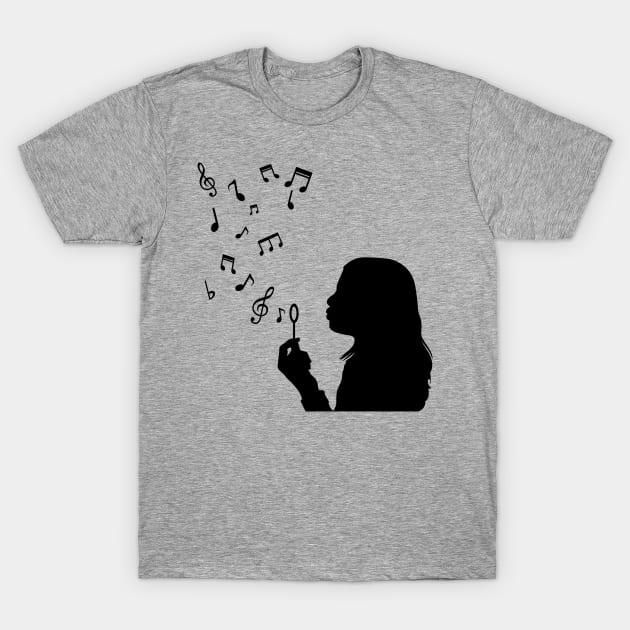 Blowing Musical Notes T-Shirt by Liberty Art